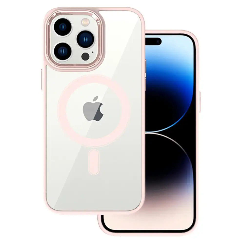 Tel Protect Magnetic Clear Case for Iphone 14 Salmon