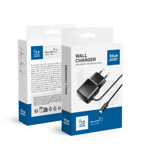Phone charger Blue Star 2A 10W with cable Micro USB TFK-TC-1100B black