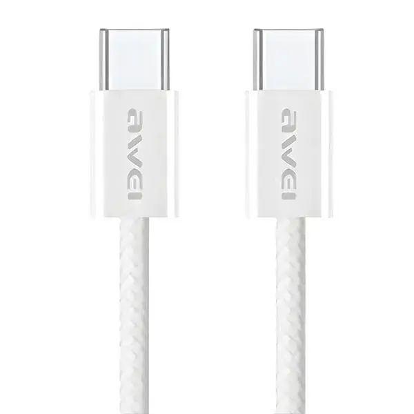AWEI kabel CL-219T USB-C na USB-C 60W biały|white iPhone 15