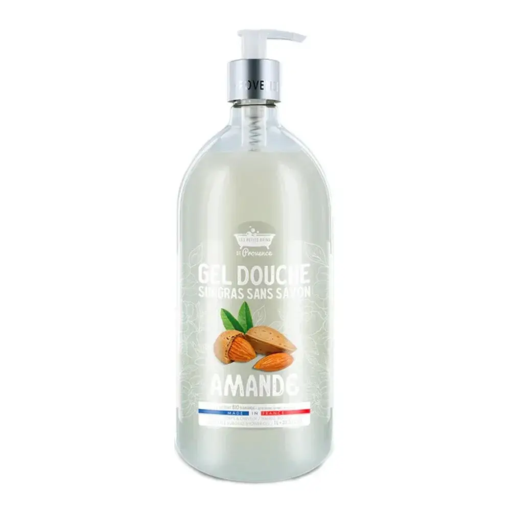 Les Petites Bains de Provence, Almond, Shower Gel, For Sensitive Skin, 1000 ml