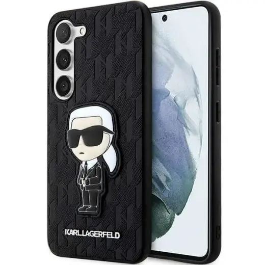 Karl Lagerfeld KLHCS23MSAKLHKPK S23+ S916 hardcase czarny|black Saffiano Monogram Ikonik