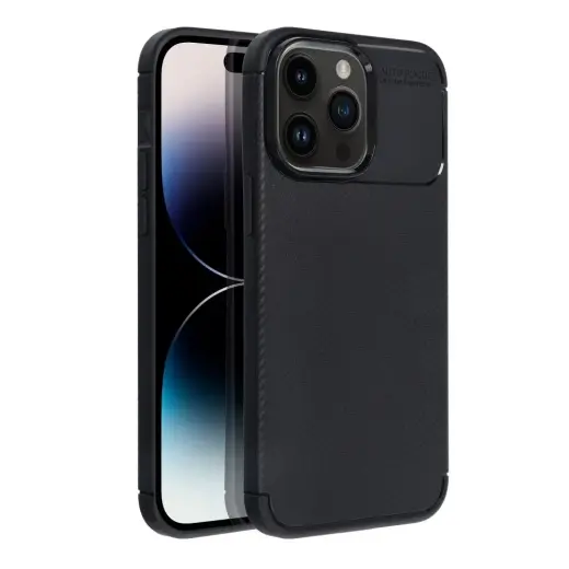 Carbon Premium telefono dėklas iPhone 14 Pro Max juodas