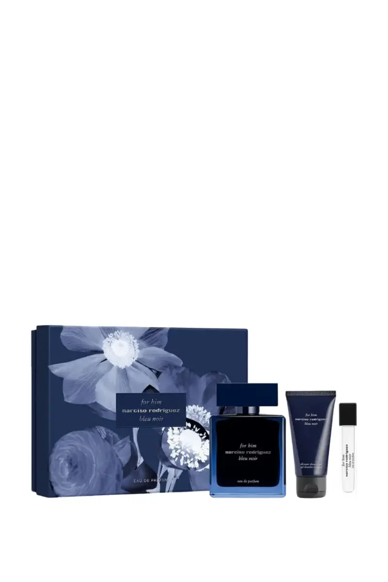 Xmas 2024 Set Narciso Rodriguez: Bleu Noir, Eau De Parfum, For Men, 100 ml + Bleu Noir, Eau De Parfum, For Men, 10 ml + Bleu Noir, Cleansing, Shower Gel, All Over The Body, For All Skin Types, 50 ml