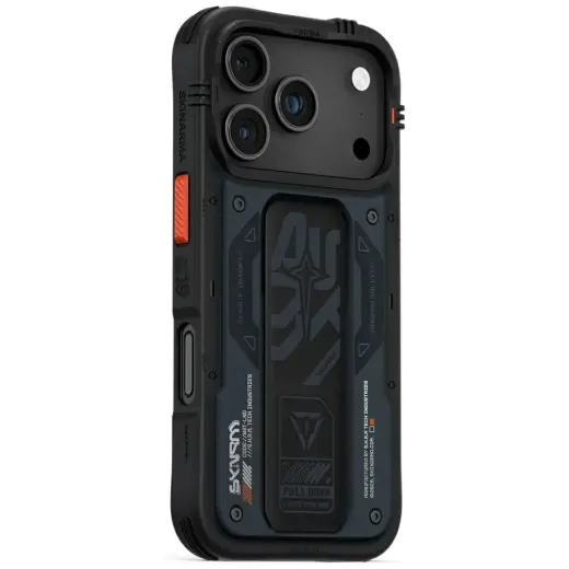 Etui Skinarma Aegis do iPhone 17 Pro      Magnetic Charging + Grip Stand granatowy