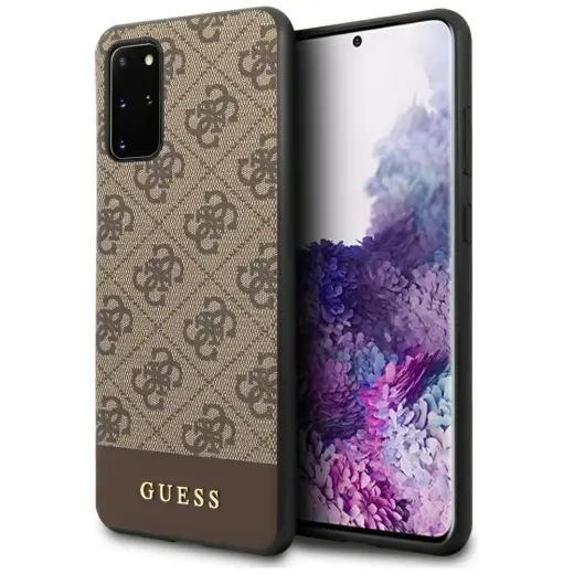 Guess GUHCS67G4GLBR S20+ G985 brown hard case 4G Stripe Collection