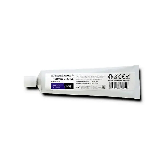 Qoltec Thermal grease 1.42 W/m-K | 100g | White