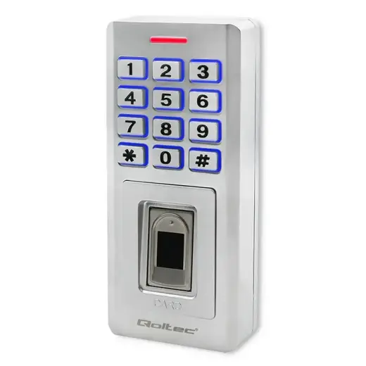Qoltec Code lock OBERON with fingerprint reader | RFID | Code | Card | key fob | Doorbell | IP68 | EM