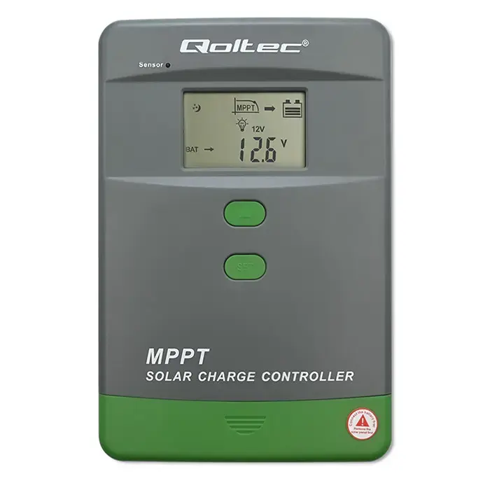 Qoltec Solar Charge Controller MPPT with Temperature Sensor 50A | 12V / 24V | LCD | Bluetooth | APP | GEL | LiFePO4