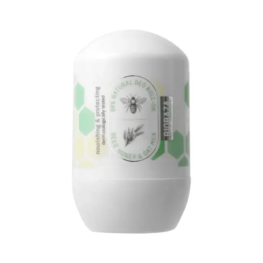 Biobaza, Bee's Honey & Oat Milk, Natural Ingredients, Soothing & Nourishing, Deodorant Roll-On, Unisex, 50 ml
