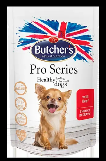 Canned food for dogs : Butchers DOG Pro Series beef chunks in gravy,100g