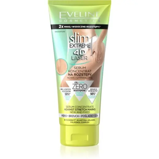 Eveline Cosmetics, Slim Extreme 4D, Anti-Stretch Marks, Body Serum, Abdomen, Buttocks, Thighs, Apply daily, 150 ml