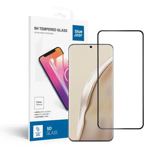 Tempered glass to Huawei P60 (full glue / case friendly) Blue Star 5D black