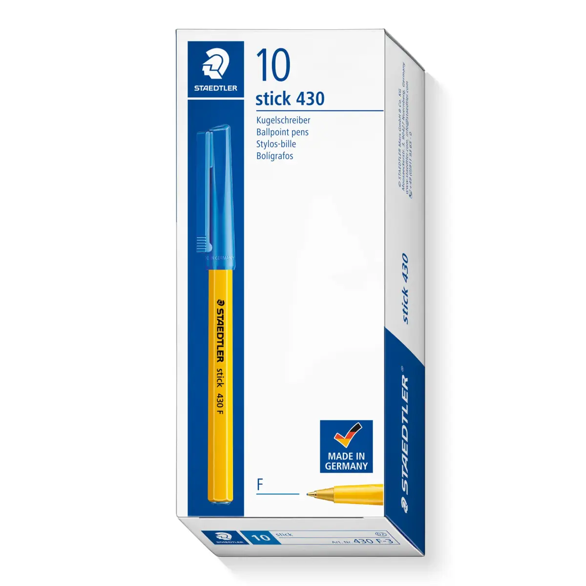Lodīšu pildspalva STAEDTLER STICK 430F 0.7mm zila
