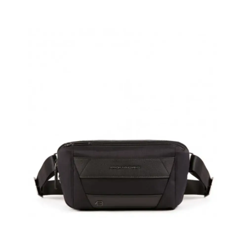 Piquadro, Trakai, Leather Fanny Pack, Black, 27 x 14.5 x 7.5 cm, For Men