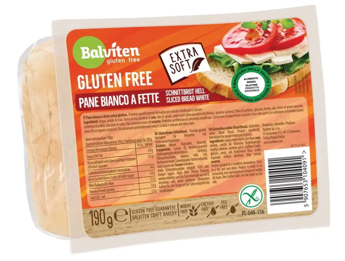 Baltā brokastu maize BALVITEN, bez glutēna, 190g