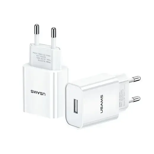 USAMS T18 tīkla lādētājs | 10.5W | QC | USB-A | balts
