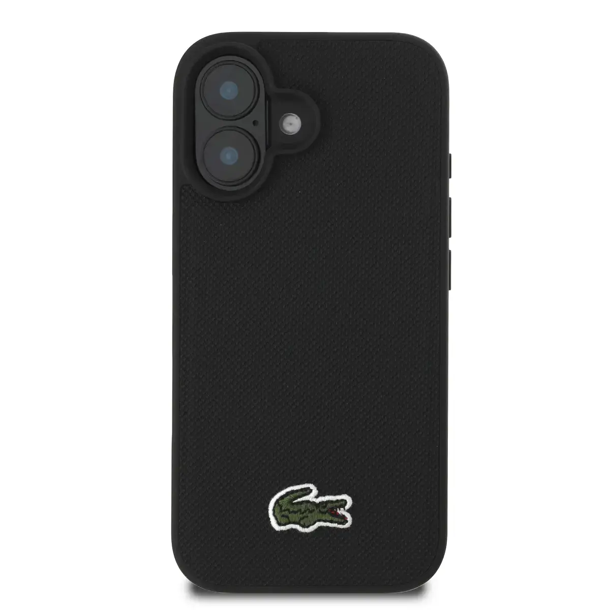 Lacoste Iconic Petit Pique Woven Logo MagSafe Case for iPhone 16 Black