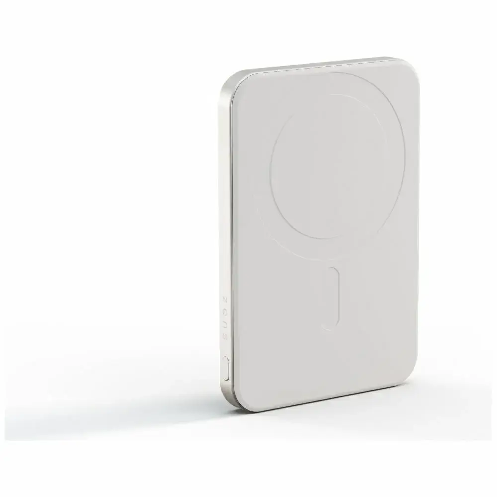 Zens Pro 1 Slim ārējais akumulators (powerbank) | 5 000 mAh | 15W | USB-C, MagSafe, Wireless | balts