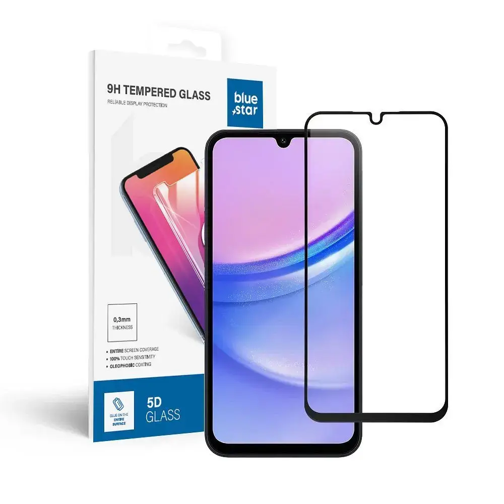 Blue Star 5D aizsargstikls telefona ekrānam Galaxy A15 5G
