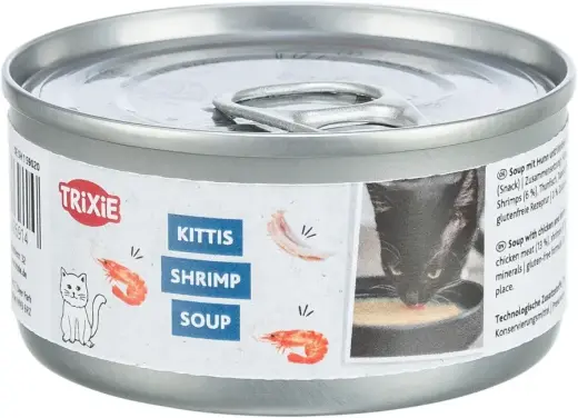 Konservēta barība kaķiem : Trixie Shrimp Soup with chicken and shrimp, 80 g