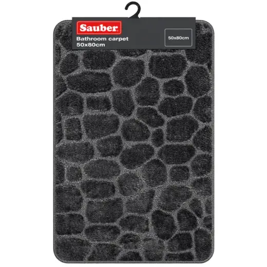 Bathroom mat 50x80 cm, dark grey stone pattern