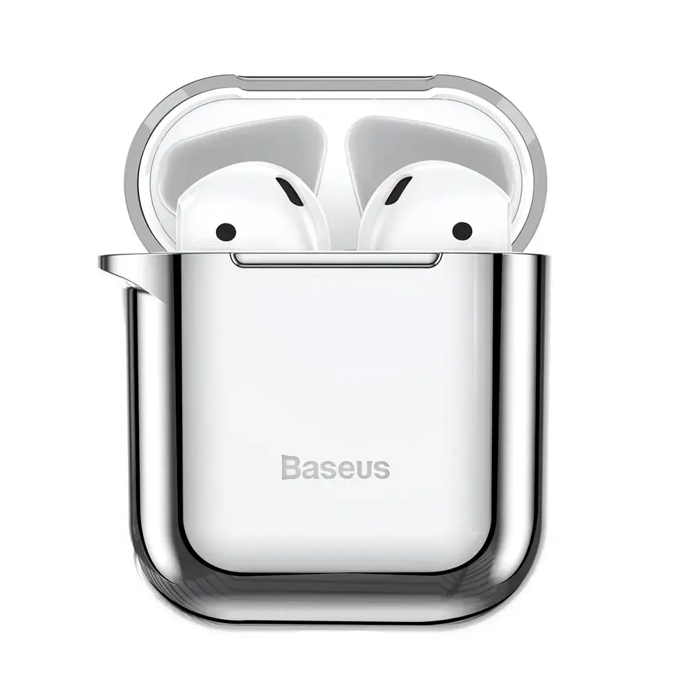 Baseus Shining Hook Silicone Case For Apple Airpods 1 | 2 Silver