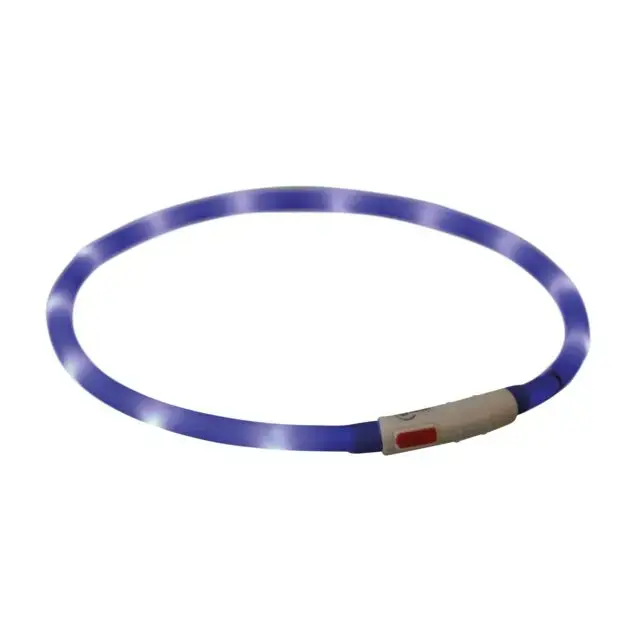Atstarojoša kaklasiksna suņiem – Trixie Flash light ring USB, silicone, XS–XL: 70 cm|ø 10 mm, royal blue