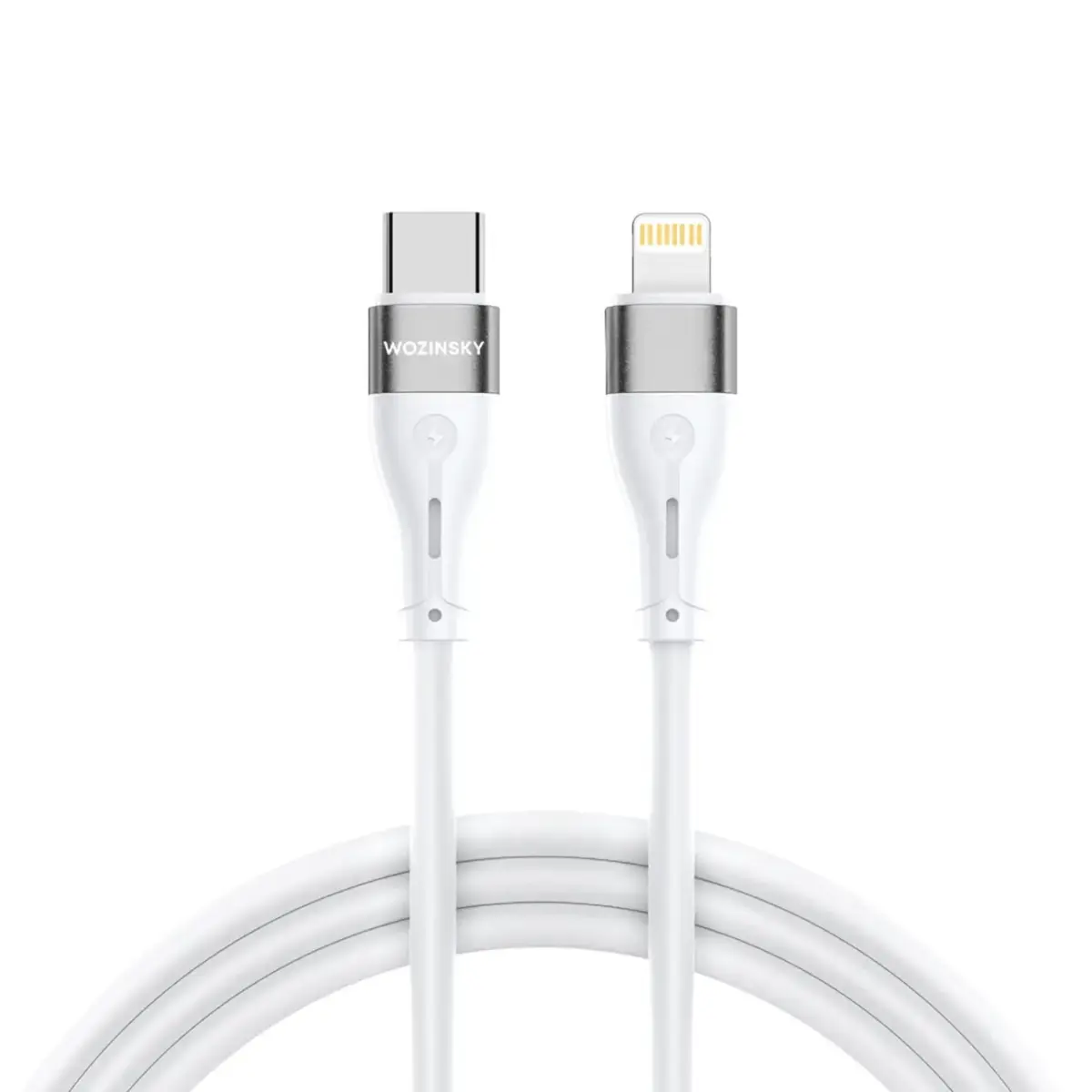 Wozinsky WSTCL1 datu pārraides un uzlādes vads | USB-C uz Lightning | PD | 27W | 1m | balts