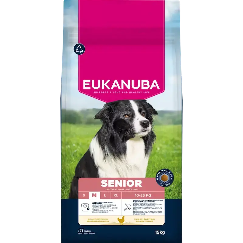 Sausa barība suņiem - Eukanuba Senior Medium Chicken 15 kg