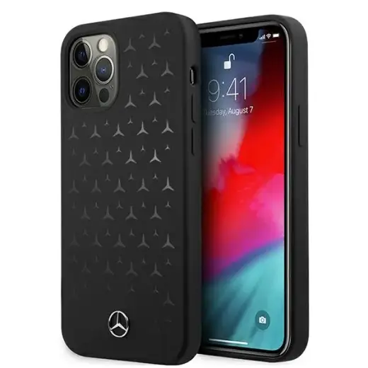 Mercedes MEHCP12LSIPBK iPhone 12 Pro Max 6,7" czarny|black hardcase Silicone Stars Pattern
