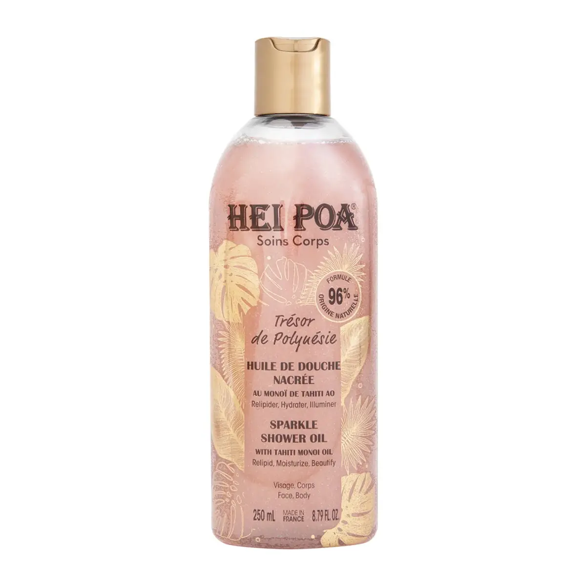 Hei Poa, Tresor De Polynesie, Sparkling, Shower Oil, For All Skin Types, 250 ml
