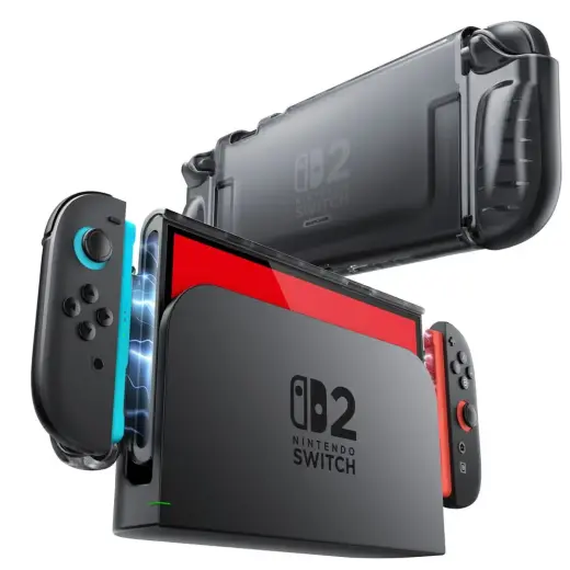 SUPCASE CRYSTAL CASE NINTENDO SWITCH 2 FROST BLACK