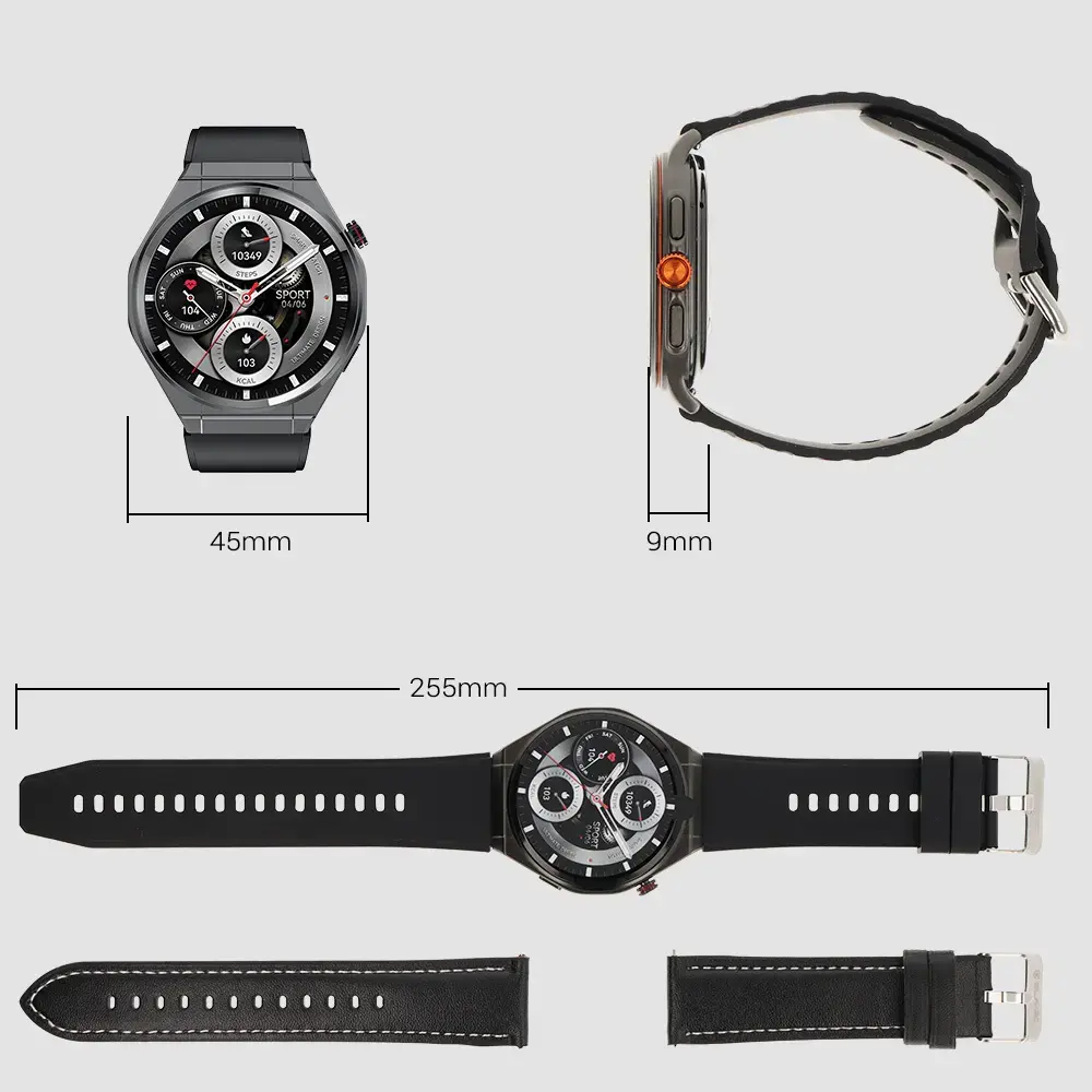 Blavec Smartwatch U-02 Kenzo HD AMOLED Voice Call (SWU0-B) czarny + 1 pasek