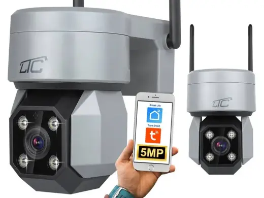 Internet Rotary Exterior Camera IP socket E27 IP65 PTZ 5Mpix 230V SMART LTC VISION