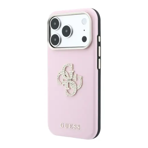 Etui Guess Smooth & Big Strass Logo &    Strap do iPhone 18 Pro / 17 Pro różowy