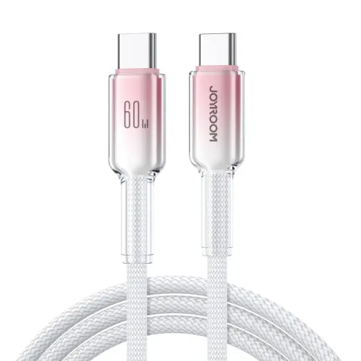 Joyroom S-A42 Crystal-Clear Series data transfer and charging cable | USB-C to USB-C | 30W | 1.2m | white