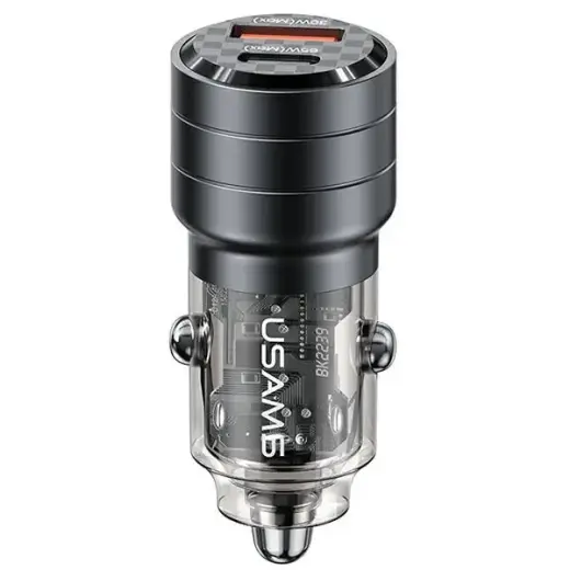 USAMS C36 CC176 automašīnas lādētājs | 95W | USB-C, USB-A | melns