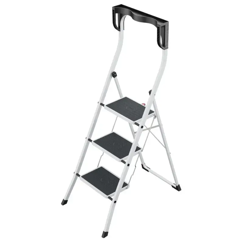 Folding step bench K75 StandardLine / aluminium / 3 steps, safety handle 