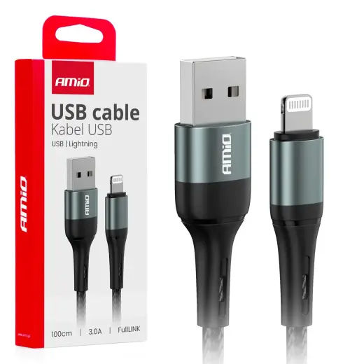 AMiO AMIO-03913 провод для передачи данных и зарядки | USB-A на Lightning | 15W | 1m