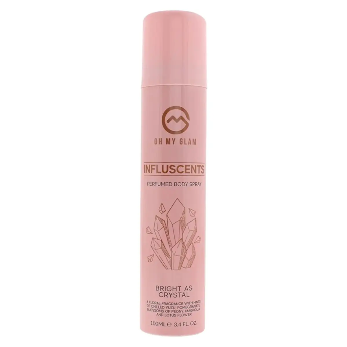 Oh My Glam, Influscents Bright As Crystal, Body Spray, Lotus Flower, 100 ml