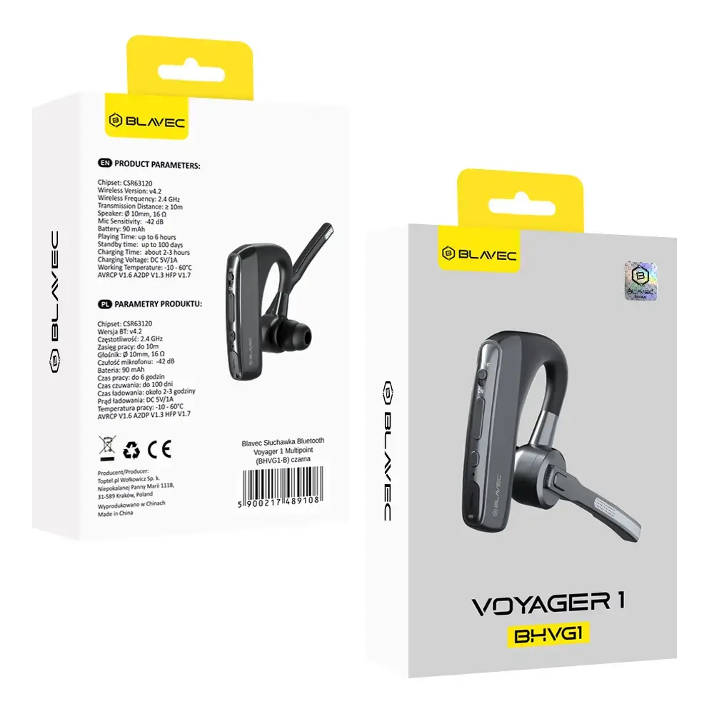 Blavec Bluetooth Headset Voyager 1 Multipoint (BHVG1-B) black