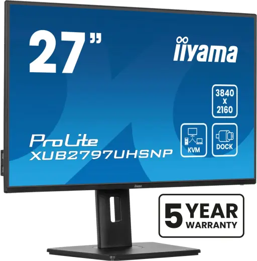 iiyama ProLite XUB2797UHSNP-B1 computer monitor 68.6 cm (27") 3840 x 2160 pixels 4K Ultra HD LED Black