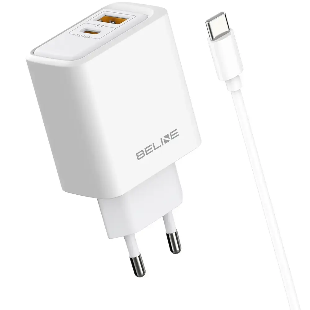 Beline 45W tīkla lādētājs | USB-C | balts ar USB-C vads komplektā
