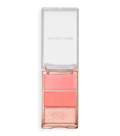 Makeup Revolution, Icon Blush, Vegan, Matte, Blush Highlighter Palette, Authentic Peach, 11.5 g