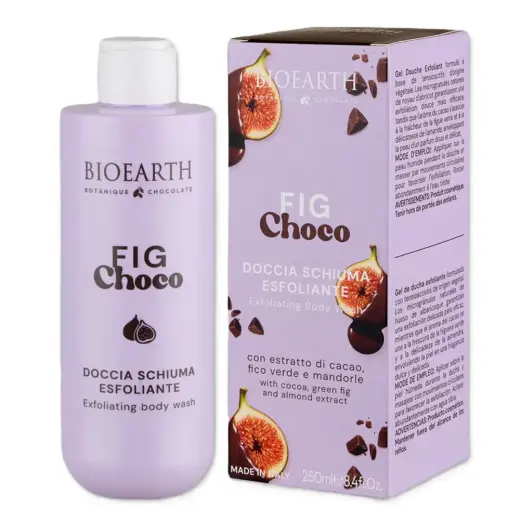 Bioearth, Fig Choco, Cleansing & Exfoliating, Shower Gel, For All Skin Types, 250 ml