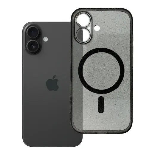 Clear Mag Cover telefono dėklas su MagSafe palaikymu iPhone 16 juodas
