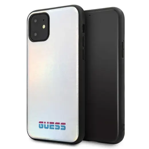 Guess GUHCN61BLD iPhone 11 6,1" | Xr srebrny|silver hard case Iridescent