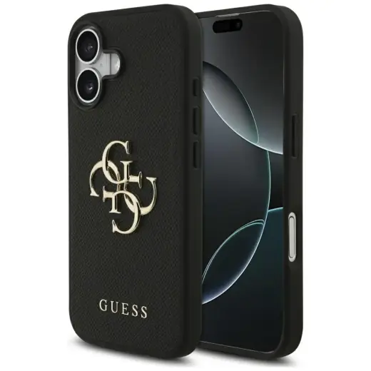 Etui Guess Grained Big 4G & Classic Logo  do iPhone 17 czarny