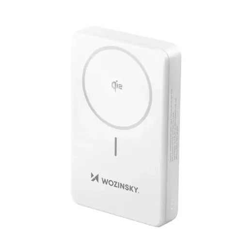 Внешний аккумулятор (powerbank) Wozinsky WLWP-10KA0Y3WS | 10 000 мА·ч | 22.5 Вт | PD | USB-A, USB-C, Wireless | белый