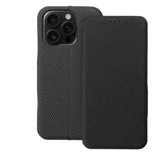 FOLIO Side Magnet knyginio tipo telefono dėklas iPhone 16 Pro pilkas